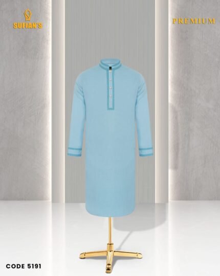 Premium Sky-Blue Kurta – A Perfect Blend of Tradition & Elegance